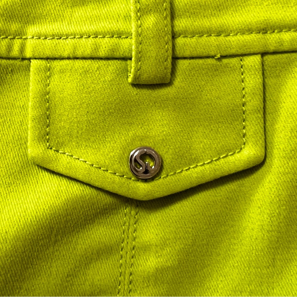 St.‎ John Sport Stretch Chambray Bermuda Lime Green Short Y2K Women’s Size 8 - Picture 9 of 12